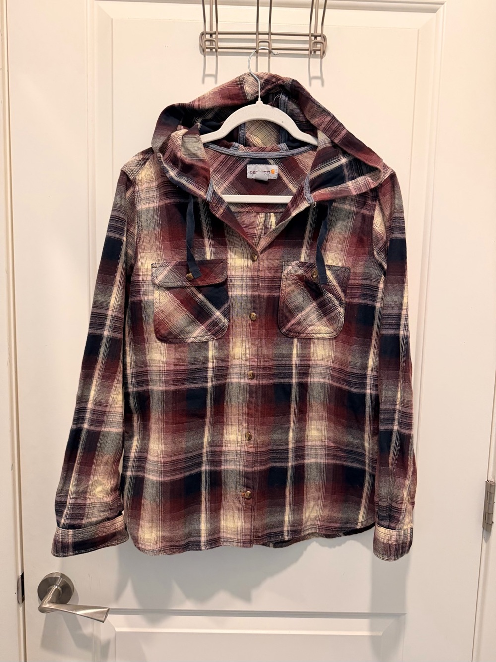 Carhartt Women's Multicolor
Plaid Flannel Hooded Shirt Size M